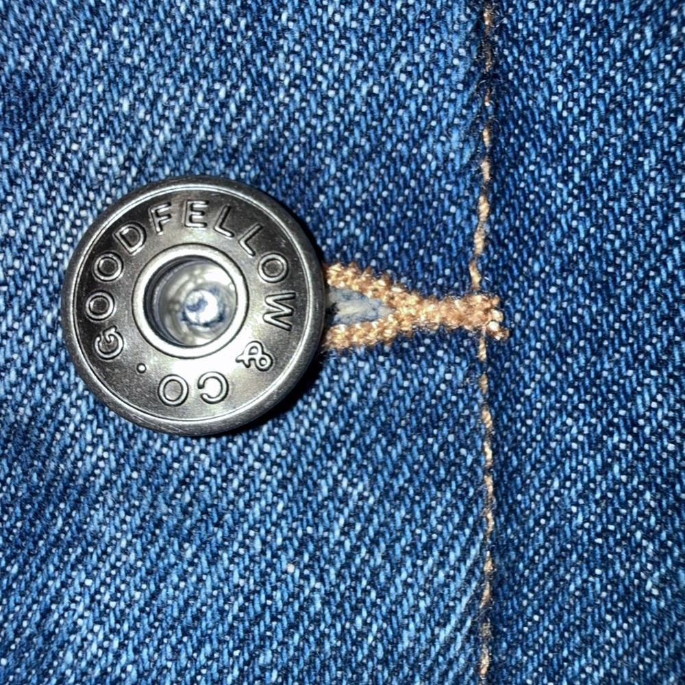 Goodfellow & Co Blue Denim Jacket with Tan Collar and Lining - Picture 6 of 14